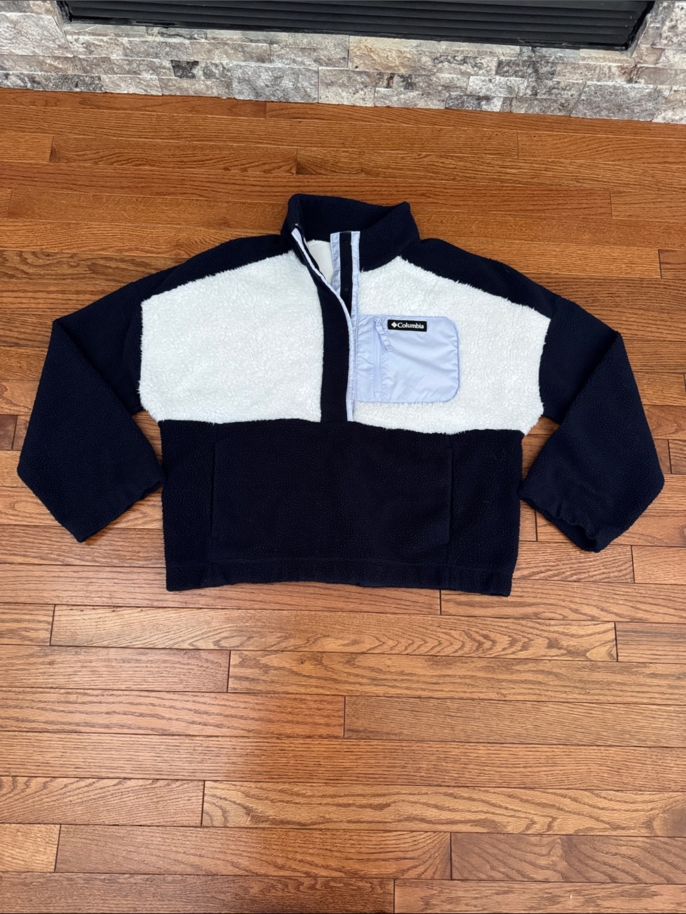 Columbia Women’s Navy and White Sherpa Half-Zip Pullover